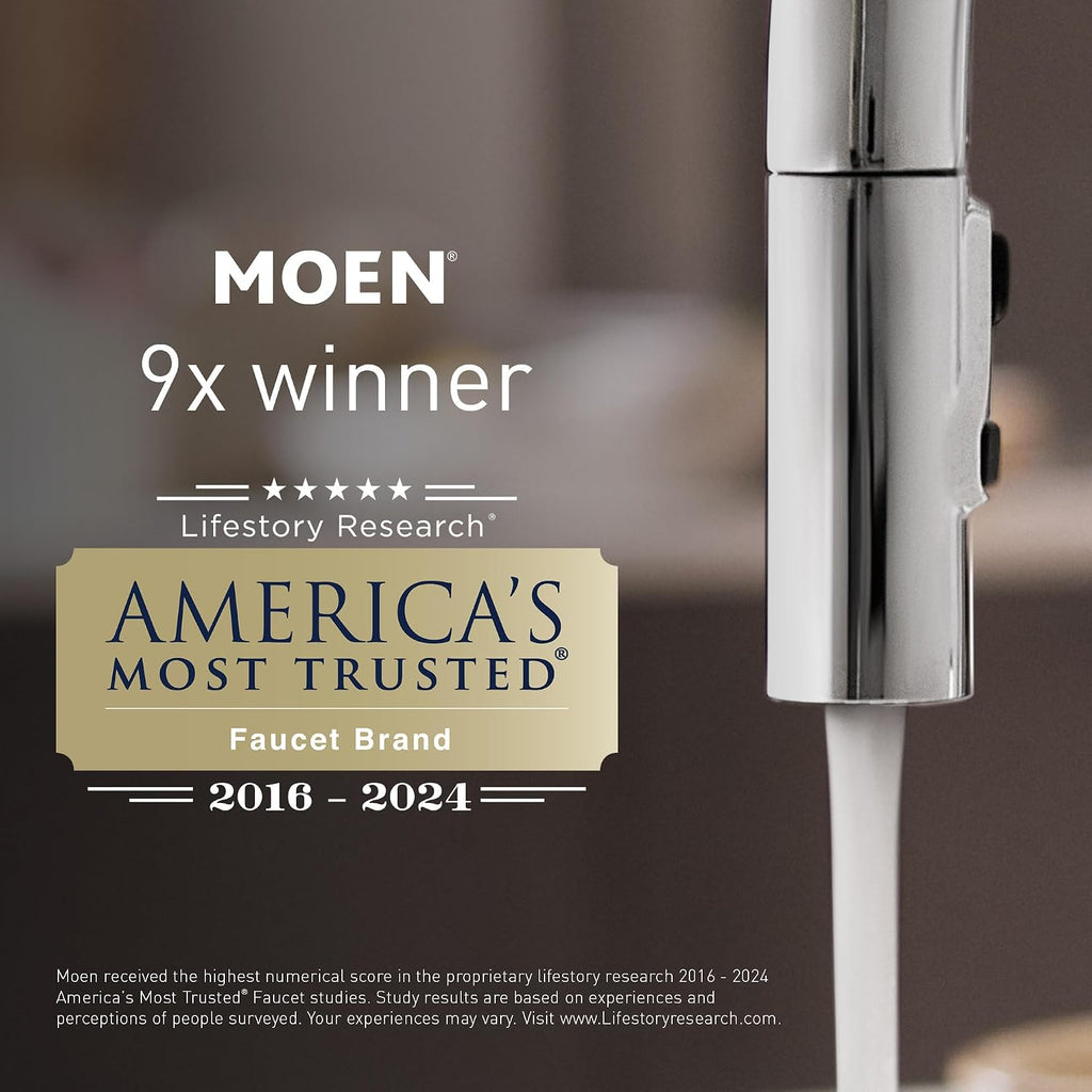 Moen YB2894CH Eva 24-Inch Wide Bathroom Hotel-Style Towel Shelf with Towel Bar, Chrome
