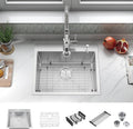 ATTOP 25 Inch Medium Single Bowl Drop in Kitchen Sink,Nano Coating Stainless Steel Handmade Single Bowl Topmount Sink