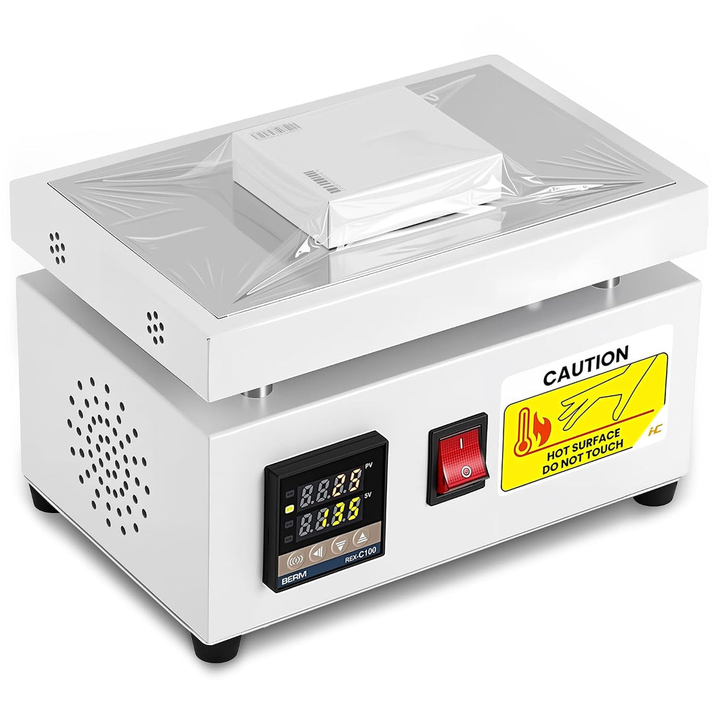 Cellophane Shrink Wrap Machine, Manual Cellophane Heat Sealer Sealing Machine for BOPP Film Heat Shrink Wrap Cigarette Cosmetics Perfume Gift Packaging, Anti-Scald (LS12x20)