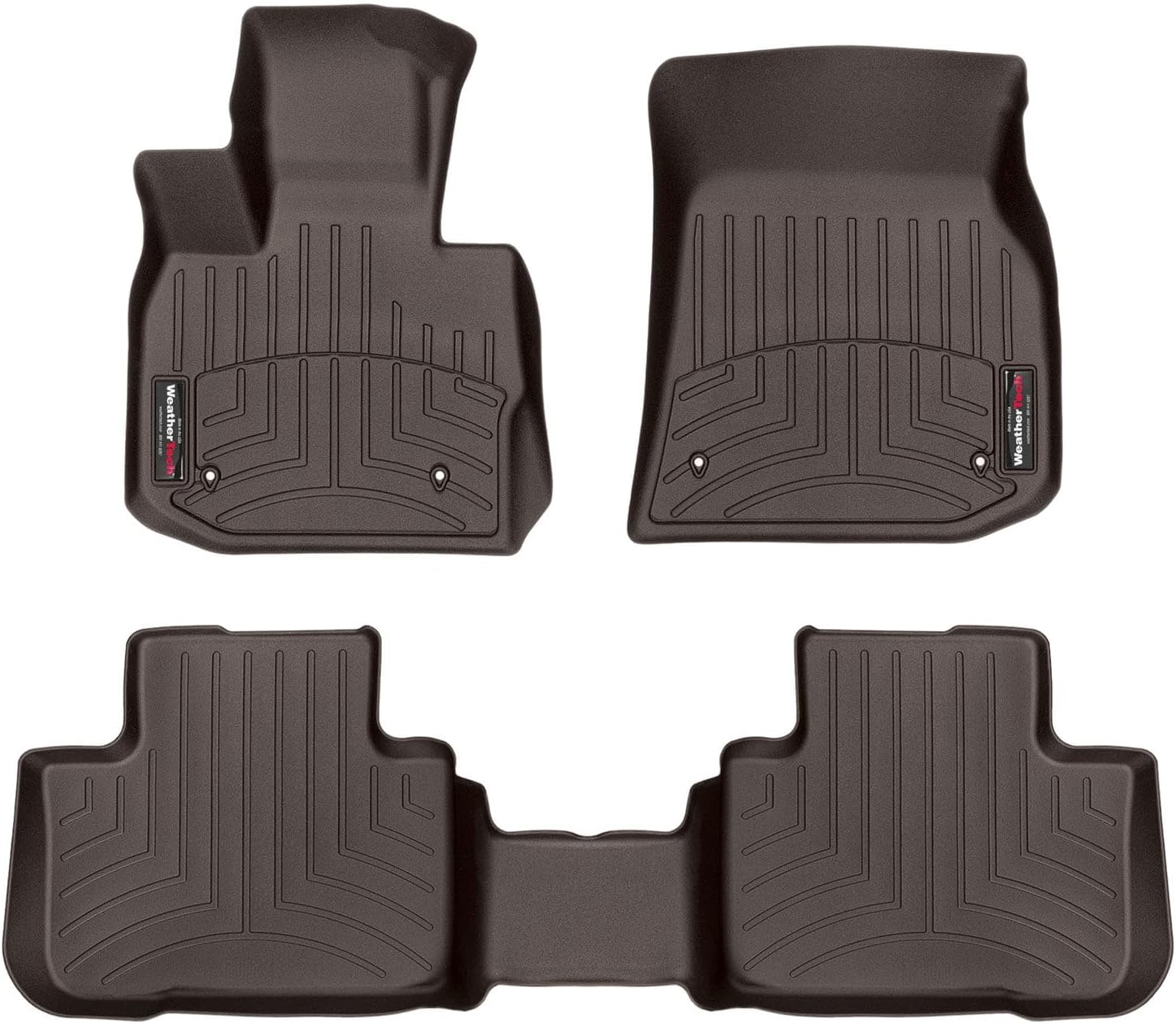 WeatherTech Custom Fit FloorLiners for BMW X3 30e, X3 30i, X3 M40i - 1st & 2nd Row (471273-1-2), Cocoa