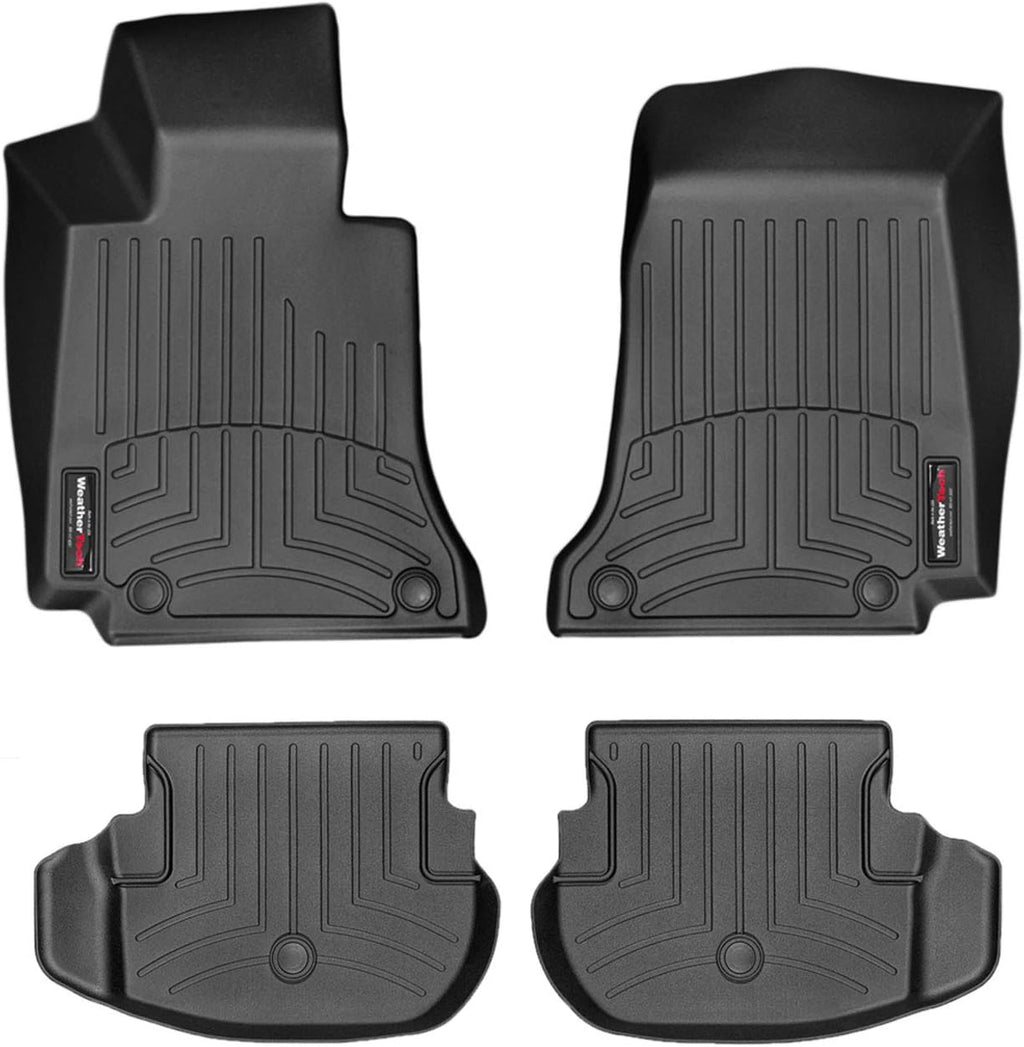 WeatherTech Custom Fit FloorLiners for Mercedes E-Class Cabriolet, AMG E 53 Coupe, E-Class - 1st & 2nd Row (44676-1-5), Black
