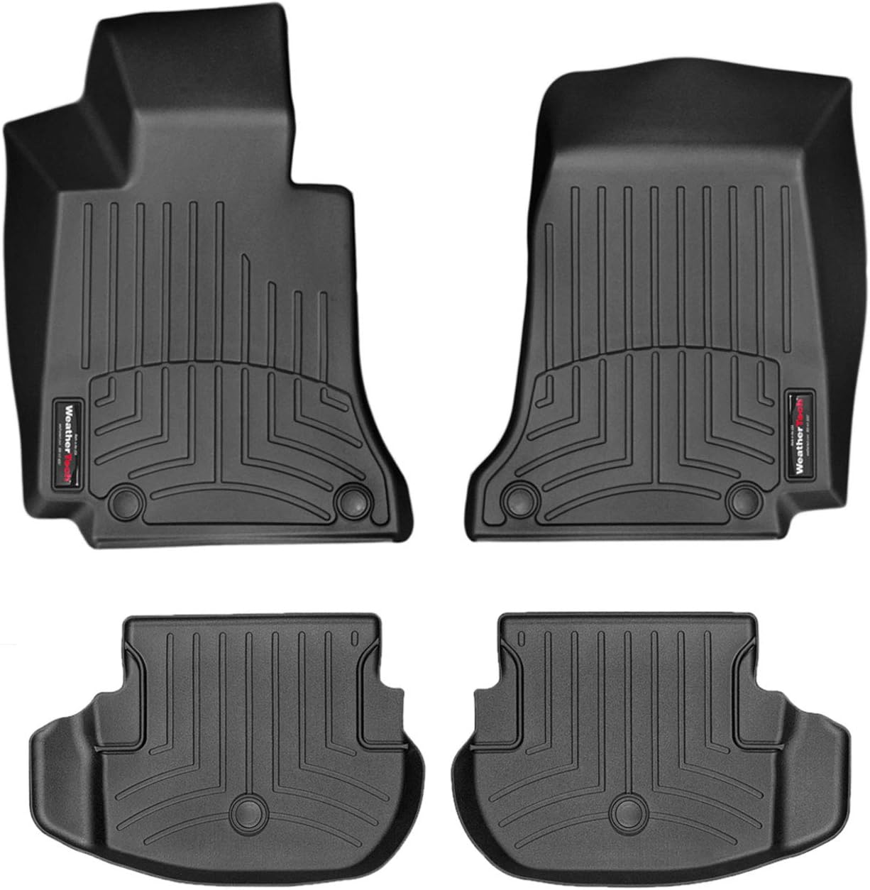 WeatherTech Custom Fit FloorLiners for Mercedes E-Class Cabriolet, AMG E 53 Coupe, E-Class - 1st & 2nd Row (44676-1-5), Black