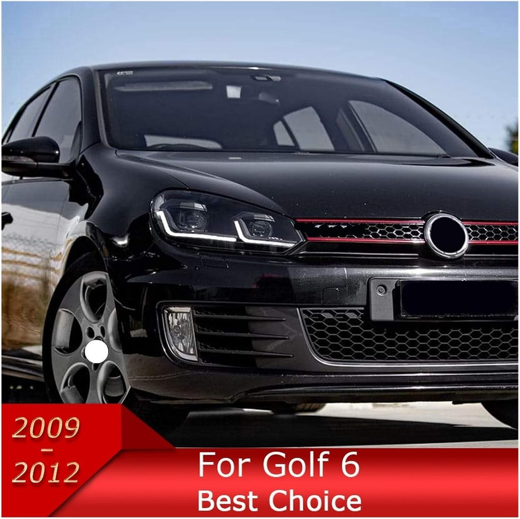 Car Lights Compatible With Golf 6 2009-2012 R20 Golf6 MK6 LED Auto Headlights Assembly Upgrade 7.5 Design LHD RHD Version Tools Accessories(Black One Set,For Right Hand Drive)