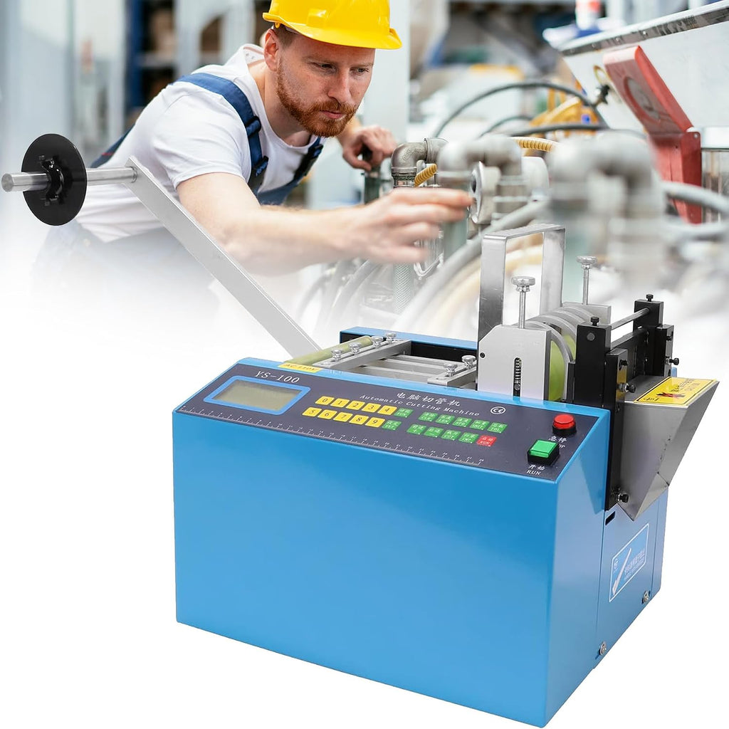 250W Tube Cable Pipe Cutter Precise, Automatic Heat Shrink Tube Cutting Machine with Micro-Computer Control, Efficient Tube Cable Pipe Cutter Cutting Machine,for Sleeve, Rubber/Plastic Tube