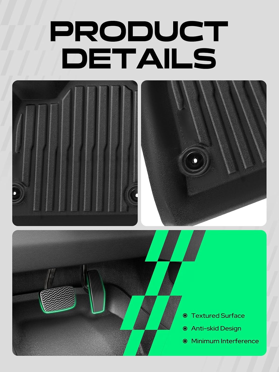 YHTAUTO Floor Mats Fit Nissan Ariya 2023-2026, TPE Floor Liners All-Weather Protection Custom Fit, 1st & 2nd Row, Set of 2 Black