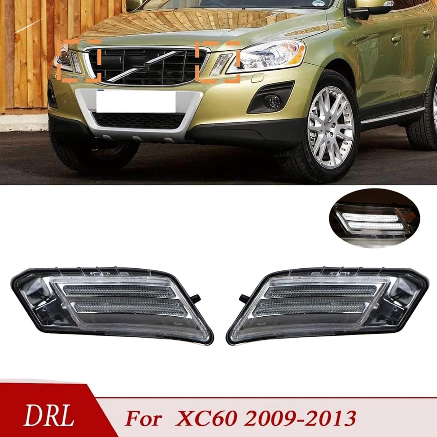 Fog Lights lights 1Pair Car Left Right Parking Light Front Indicator Light For Volvo For XC60 2008-2013 31290874 31290873