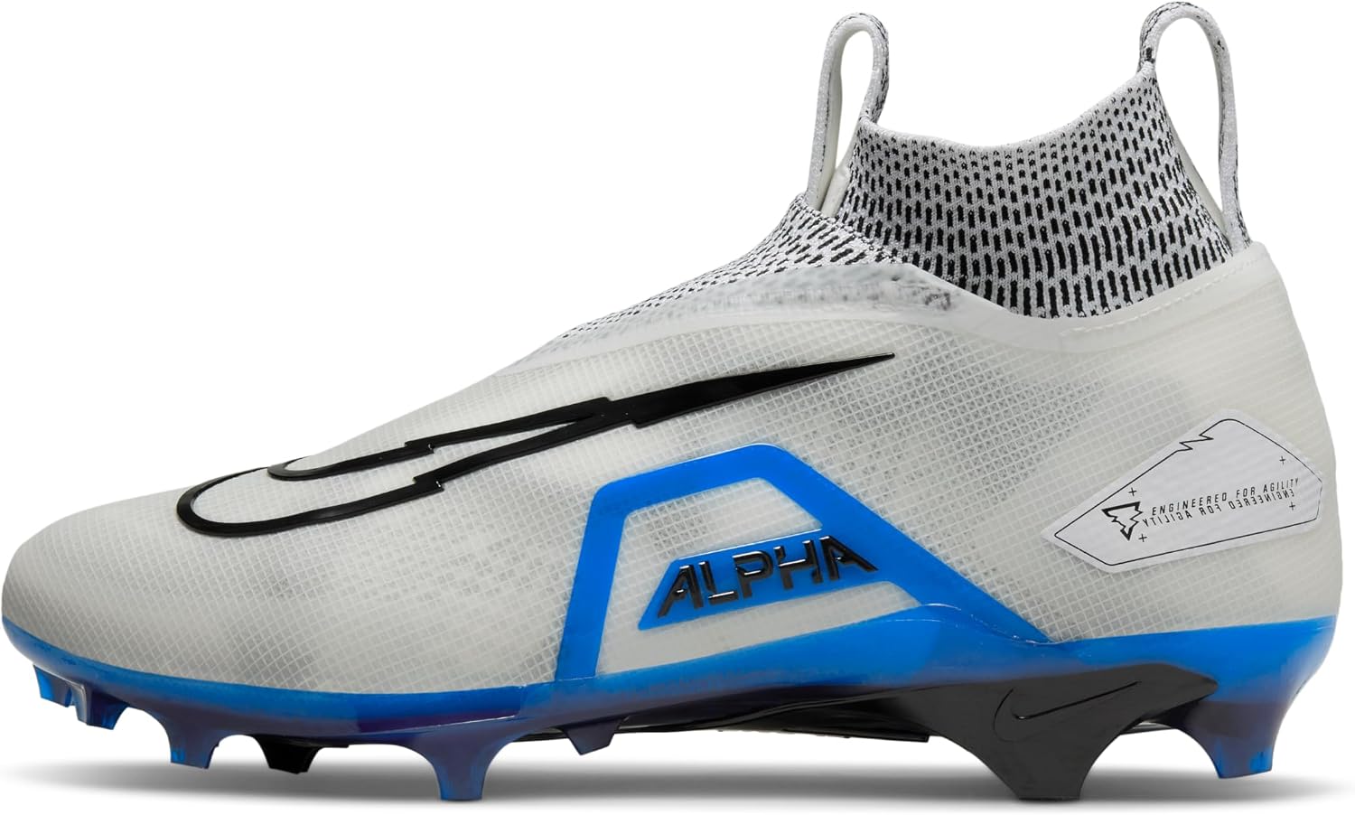 Nike Alpha Menace Elite 3 White/Particle Grey/Opti Yellow/Black Mens Football Cleat.