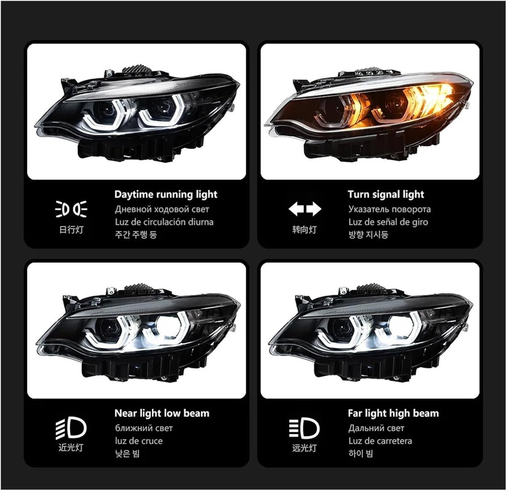 Car Lights Compatible With BMW F22 F23 2 Series 2014-2021 LED Auto Headlight Assembly Upgrade High Configure Style Design Tool Accessories(For Original Halogen)