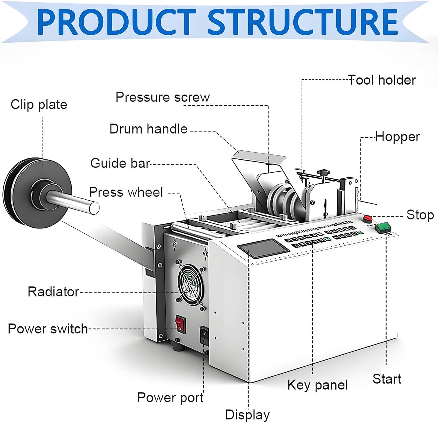 Fully Automatic Heat-Shrink Tube Micro-Computer Cutting Machine 300W Electric Tube Cable Pipe Cutter with Micro Computer Control, Cutting Accuracy 0.1Mm, for Sleeve Rubber/Plastic Tube