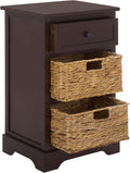 SAFAVIEH Furniture - Carrie 3-Shelf Side Table - Dark Chocolate - Solid Wood - Farmhouse Tiered Design - Ideal for Living Room, Entryway, Home Office, 16'W x 13'D x 26'H - Fully Assembled (AMH5700H)