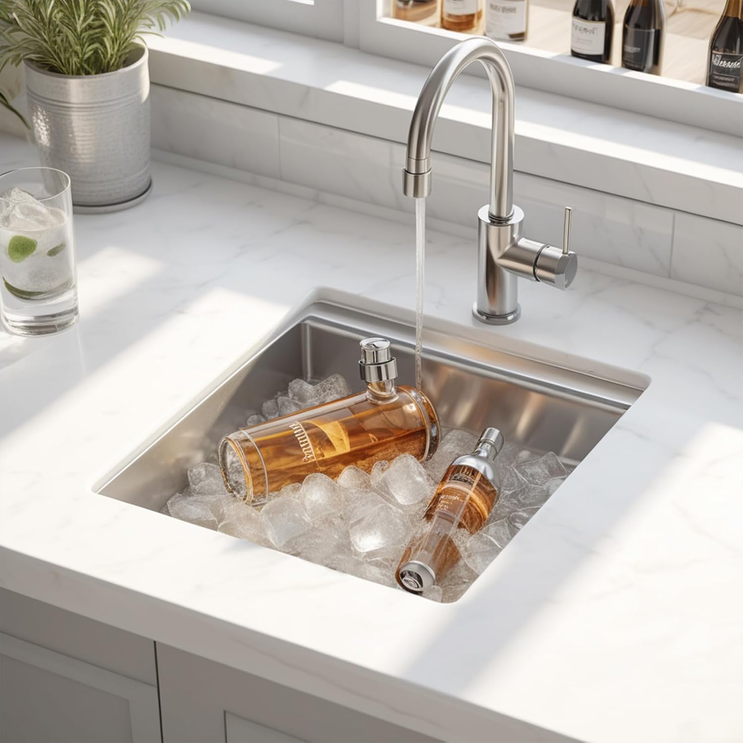 KINGO HOME 13x15 Inch Stainless Steel Small Bar Sink Undermount, RV Sinks Workstation 16 Gauge Ledge RV Kitchen Single Bowl Kitchen Wet Bar Prep Sink with Accessories