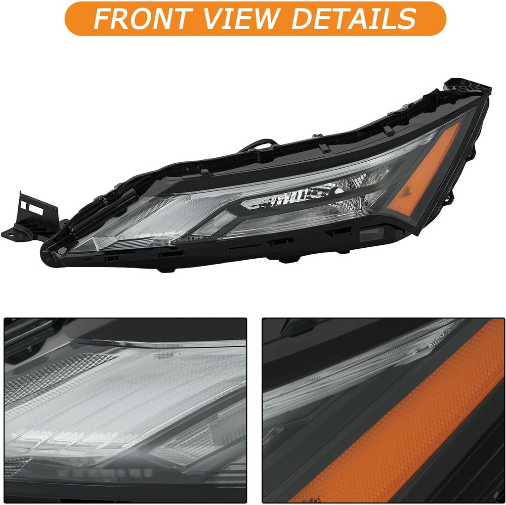 Signal Light Fits for 2021-2023 Nissan Rogue Halogen w/LED DRL w/Halogen Indicator Light Passenger Right Side Replacement NI2563102