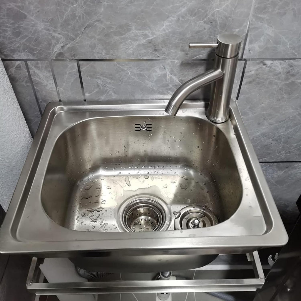 Stainless Steel Sink, Single Bowl Wall-Mounted Washbasin Small Sink for Kitchen Bathroom Lavatory (Color : F, Size : 41x35x19cm) (B 41x35x19cm)
