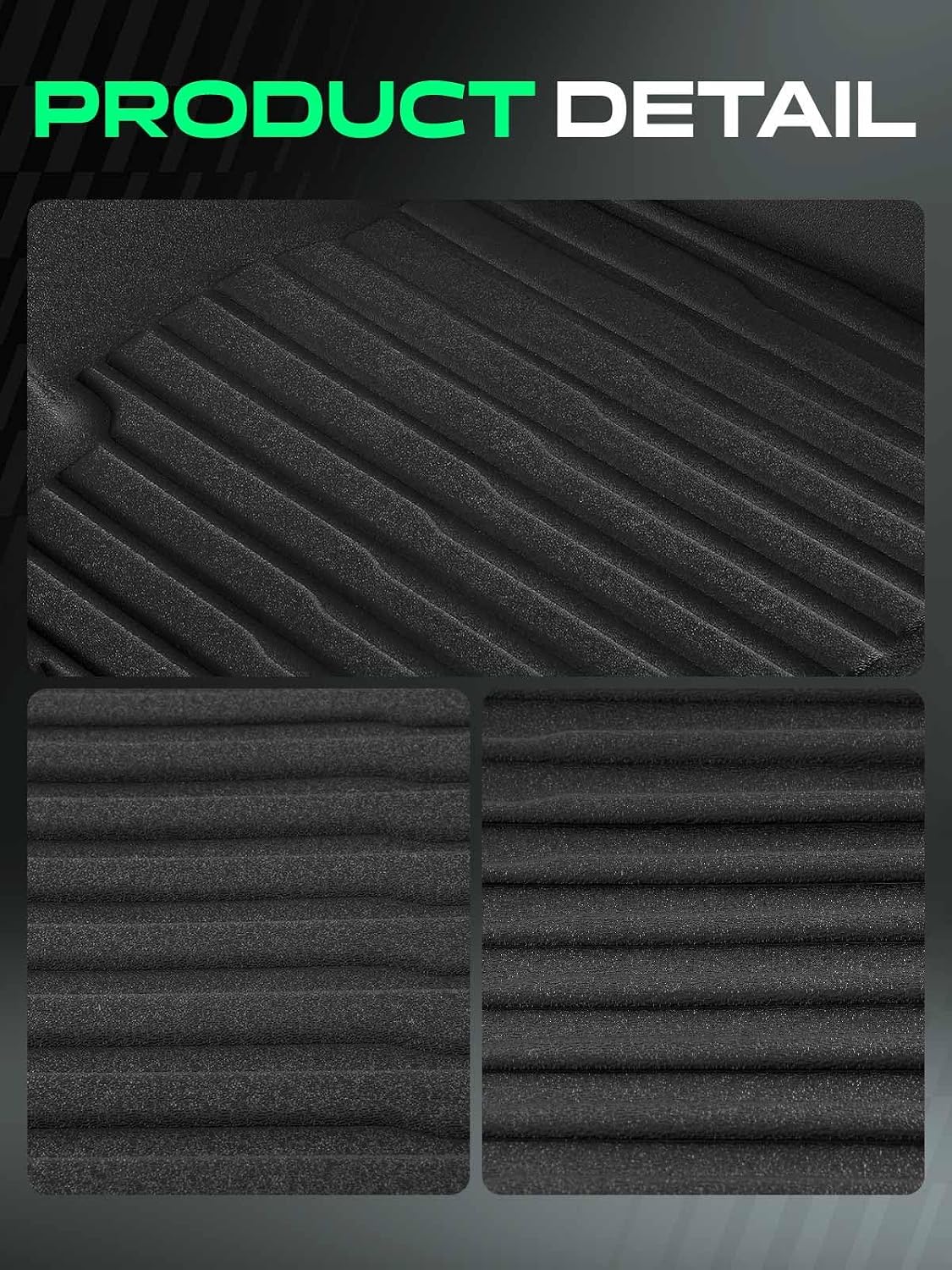 YHTAUTO Floor Mats Fit 2017-2019 Buick Lacrosse, TPE All Weather Car Mats Waterproof Anti-Slip Odorless Floor Liner, Interior Accessories, 1st & 2nd Row, Set of 3