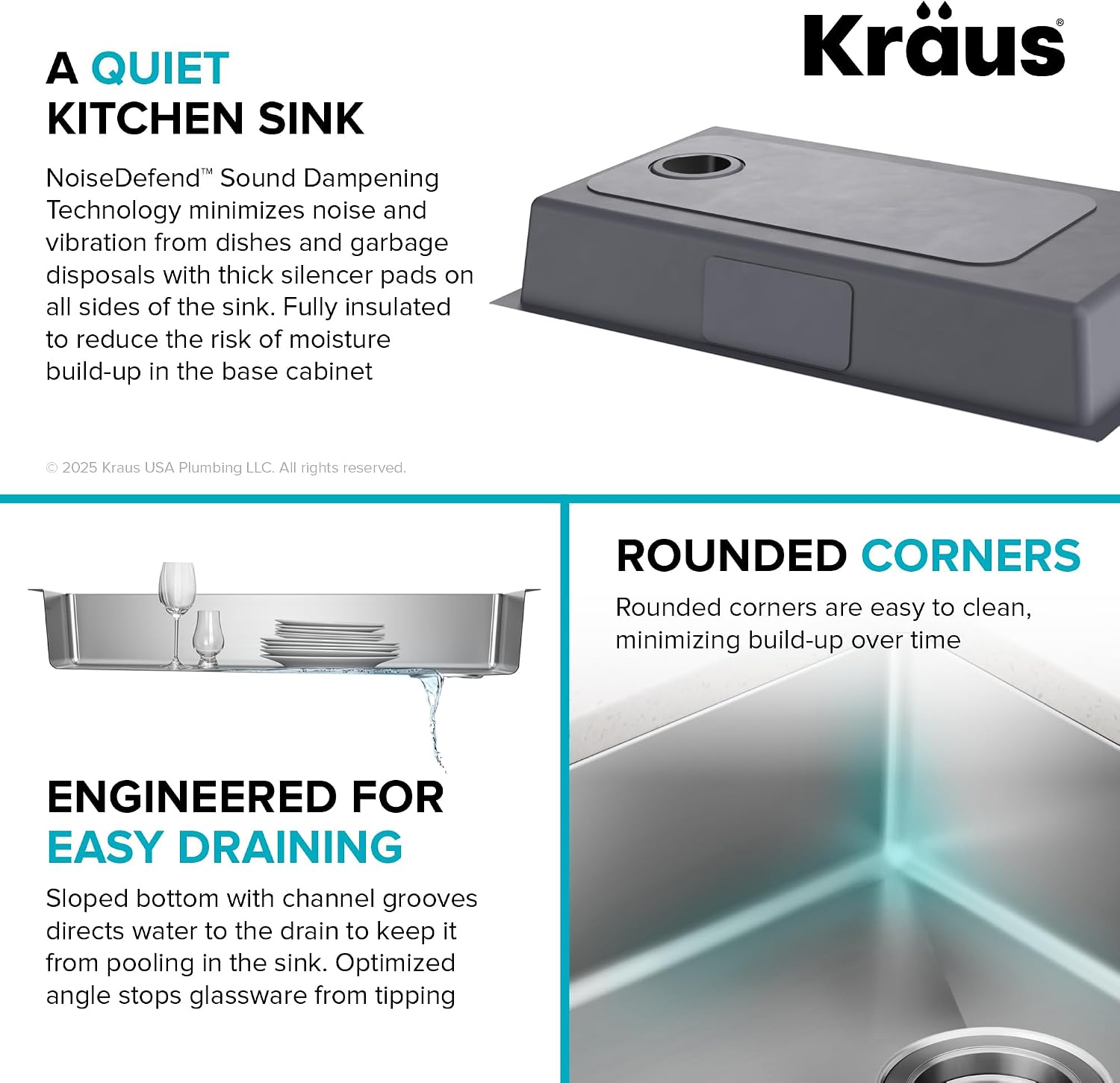 KRAUS Fairlane 33-inch ADA Compliant Undermount Single Bowl 18-Gauge Stainless Steel Kitchen Sink, KHU640-33-5.5