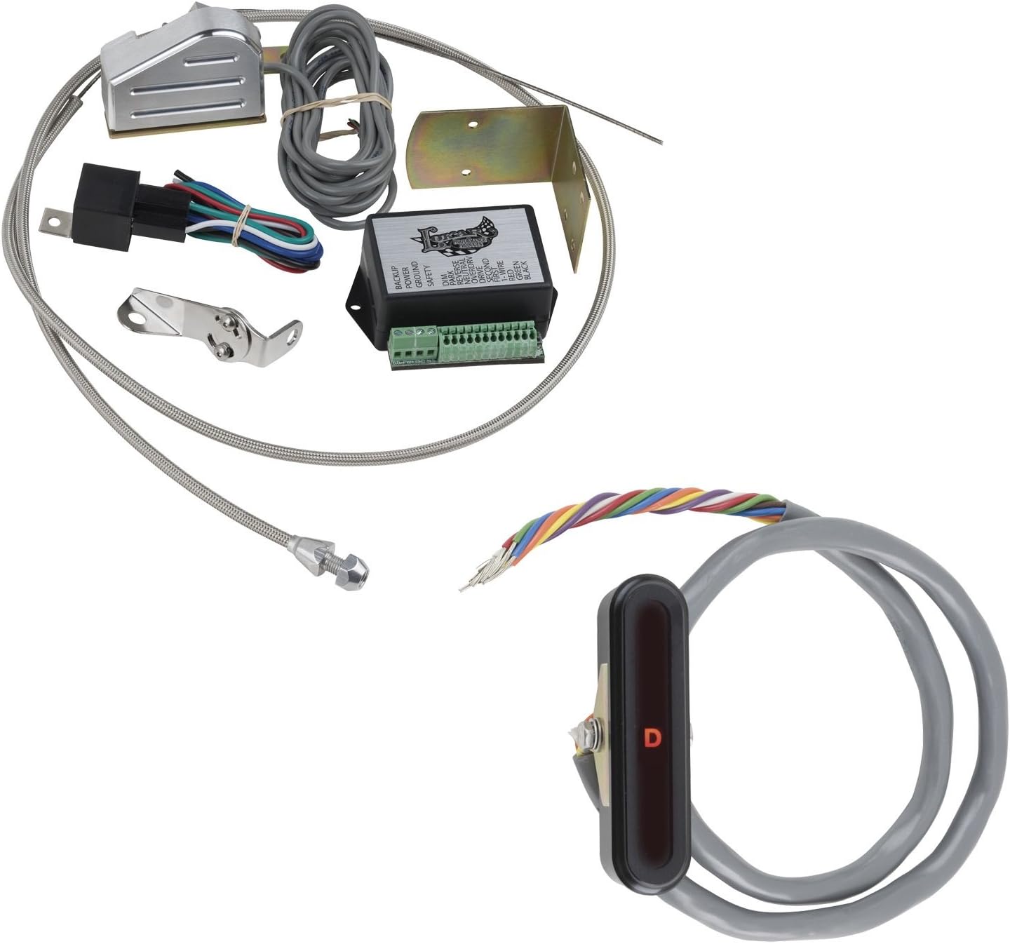 Lokar XCIND-1724 Black Aluminum Cable Operated Vertical LED Dash Indicator Kit for Chrysler 727/904/518 Transmission