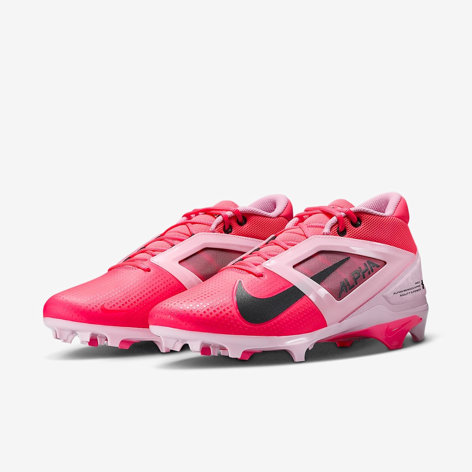 Nike Alpha Menace 4 Elite Football Cleats (FD7036-600, University Red/Team Red/Black/White)