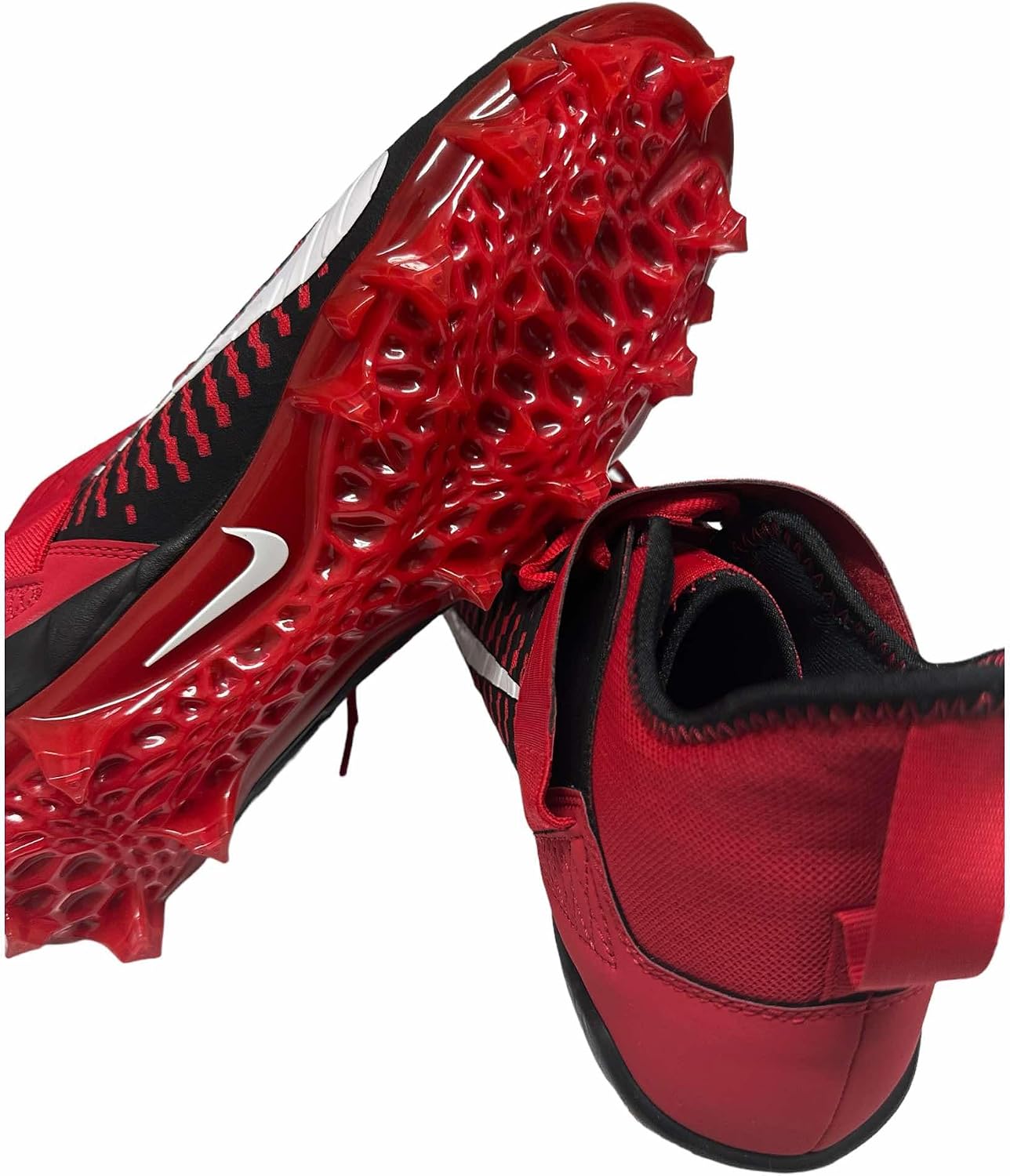 Nike Men's Alpha Menace Pro2 Mid Football Cleats Shoes #BV3945-600 Black/Red/White - Size Men's 12