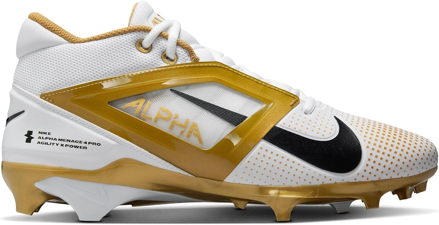 Nike Alpha Menace 4 Elite Football Cleats (FD7036-600, University Red/Team Red/Black/White)
