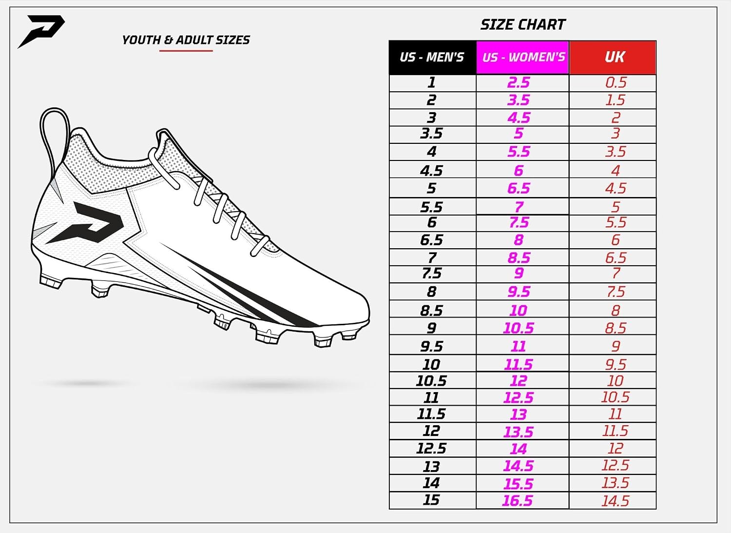 Phenom Elite Quantum Speed 2.0 Football Cleats – Team Color | Men's Lightweight Speed Performance Cleats