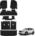 3W Floor Mats & Cargo Liner & Back Seat Cover Custom Fit for Nissan Pathfinder 2022-2026 (Only fit 8 Passenger Models), TPE All Weather Custom Fit Nissan Pathfinder Full Set,Black