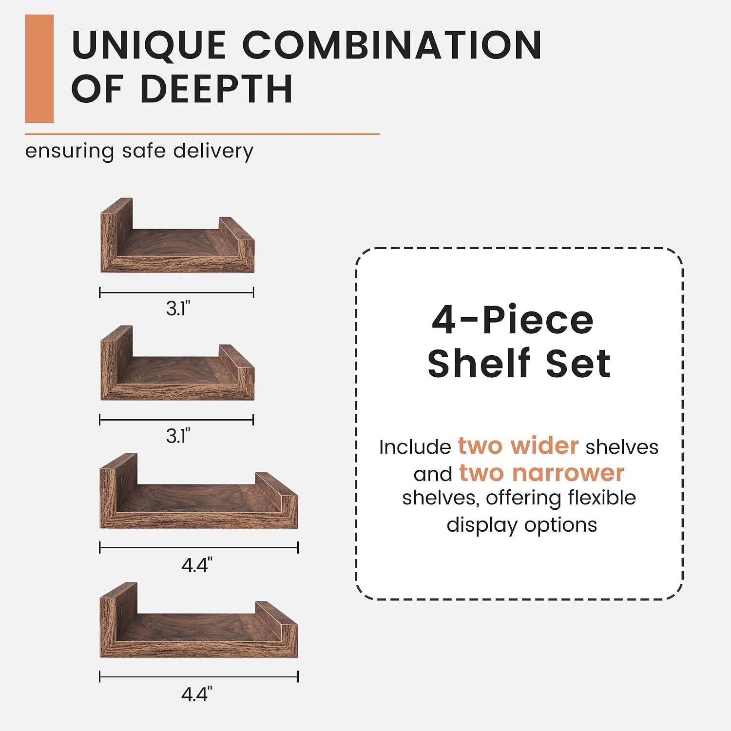 FLYJOE Floating Picture Ledge Shelves for Wall Set of 4, 72 Inch Wall Shelves with Lip Long Large Nursery Book Shelf for Toys Storage Kids Bookshelf Wall Mounted Living Room Bedroom Decor Frames