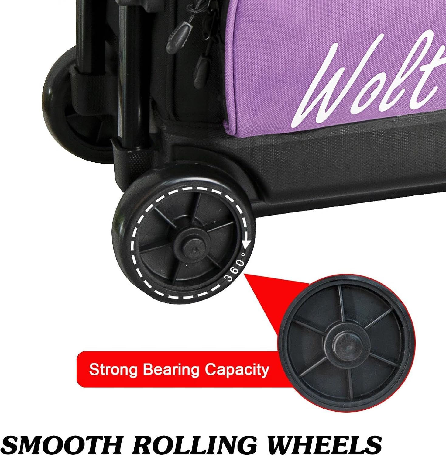 WOLT 3 Ball Bowling Bags with Wheels,Bowling Ball Bag 3 Ball Roller with Separate Shoe Compartment and Accessory Pocket, Retractable Handle Extends to 38''