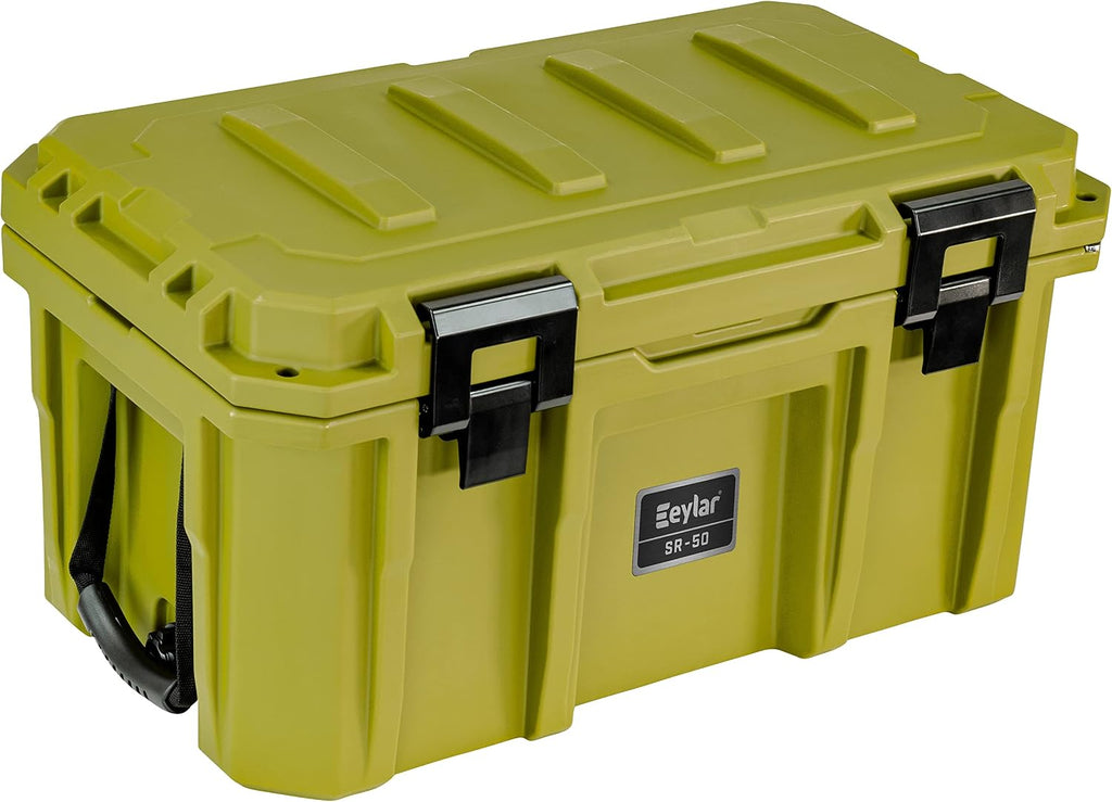 SR-50 Crossover Overland Cargo Case, Equipment Hard Case, Roto Molded, Stackable with Pad-Lock Hasp, Strap Mountable, TSA Standard, IPX4 Rated, 50 Liters (Green)