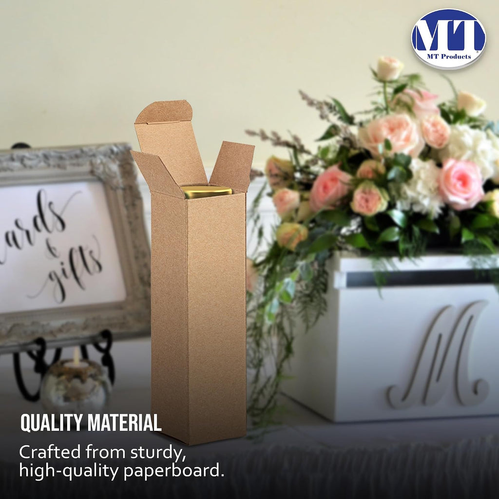 MT Products Tuck Top Kraft Paperboard Gift Box 2' x 2' x 7' - Gift Boxes with Lids - Pack of 500