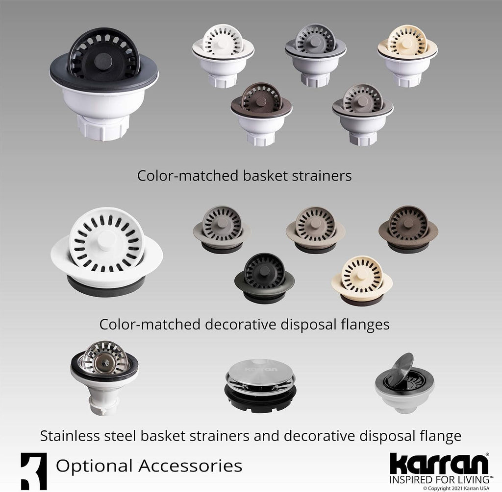 Karran QT-712 Drop-In Quartz Composite 33 in. 1-Hole Single Bowl Kitchen Sink in Bisque