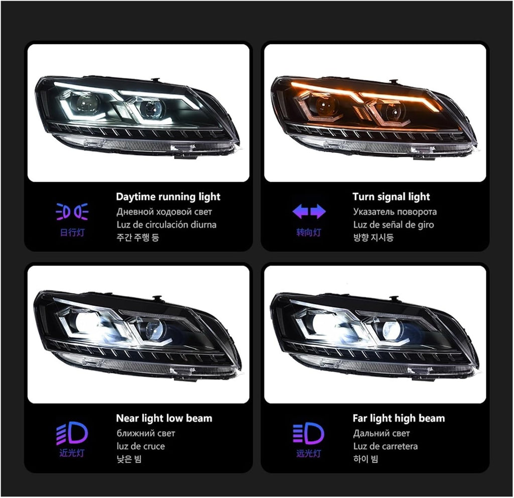 Car Lights Compatible With Passat B7 US Version 2011-2015 LED Auto Headlight Assembly Upgrade Bifocal Lens Dynamic Signal Lamp Accessories