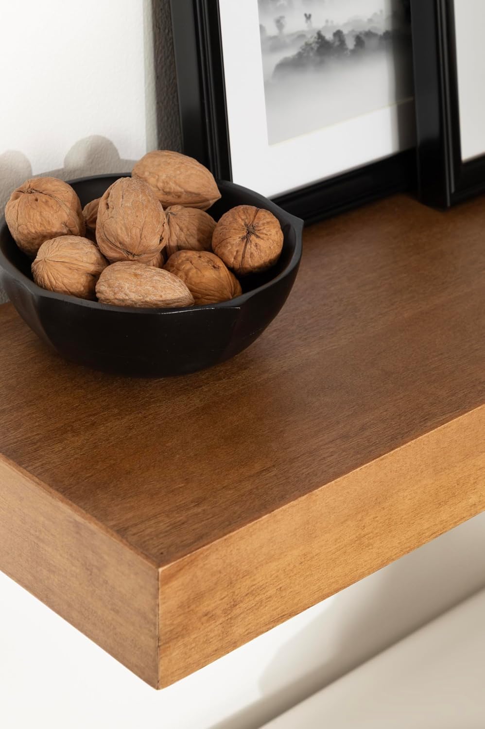 Kate and Laurel Havlock Modern Wood Two-Piece Floating Corner Shelf Set, 26 x 8 x 3, Rustic Brown, Wooden Corner Shelving with Unique Geometric Shape for Living Room Decor or Entryway Storage
