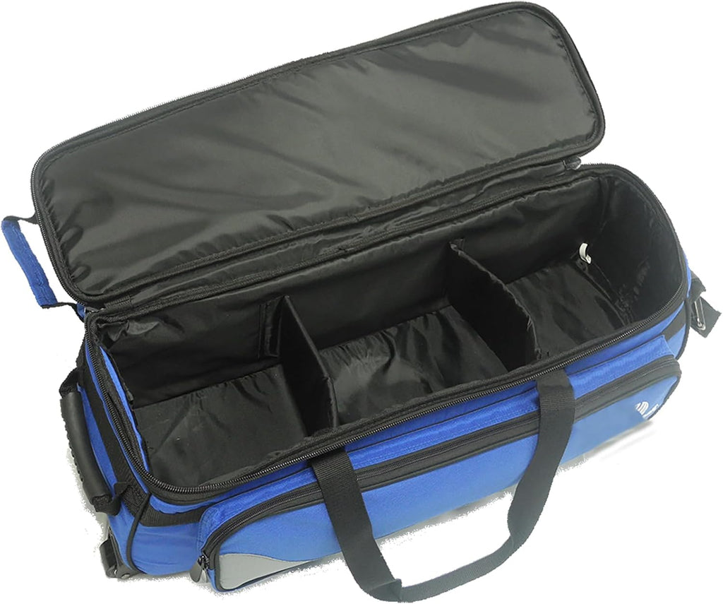 Pyramid Path Triple Tote Roller Plus Bowling Bag with Detachable Shoe Bag (Fits US Mens Size 15), Accessory and Side Pocket, Lightweight Travel Design