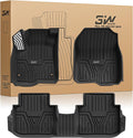 3W Floor Mats with Metal Pedals Fit for Honda CR-V 2023 2024 2025 2026 (Include Hybrid & CRV FCEV), All Weather TPE Waterproof Custom Fit Honda CRV Floor Liner 1st, 2nd Row Car Accessories Black