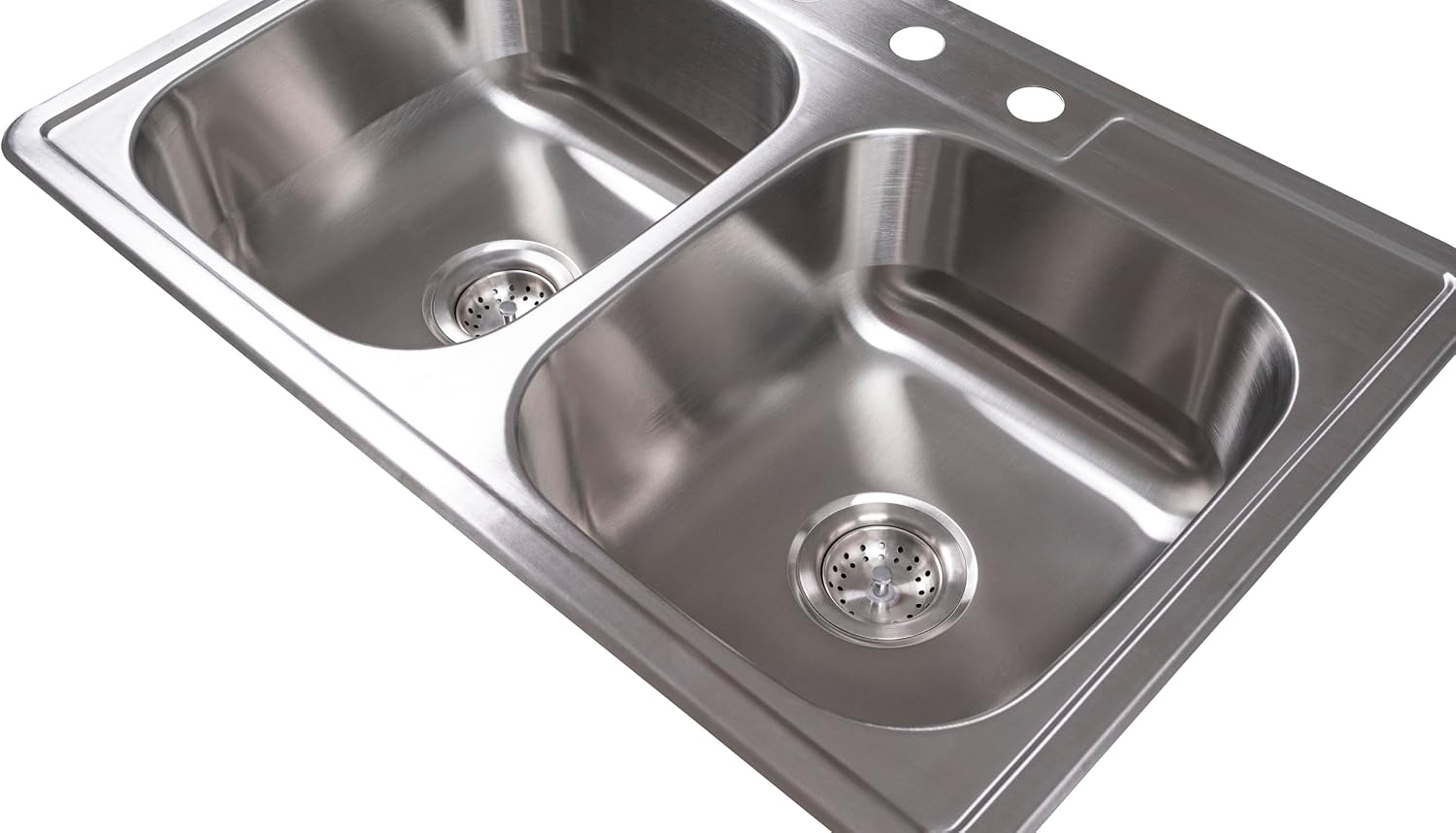 MSI Double Bowl 33 in. X 22 in. Stainless Steel Overmount Kitchen Sink