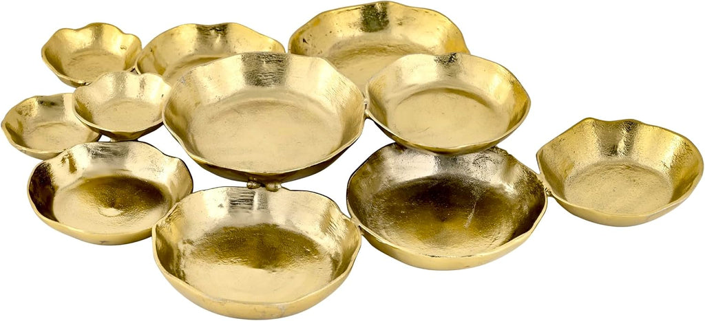 Cruiser's Caché 24' Cluster of 11 Serving Bowls. Rustic Gold Finish, Hand-Crafted, Artisan Made