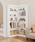 GarveeHome Corner Bookshelf 72.8' Corner Bookcase, l Shape Bookshelf 5 Tier Bookcase Large Bookshelves Living Room Bedroom