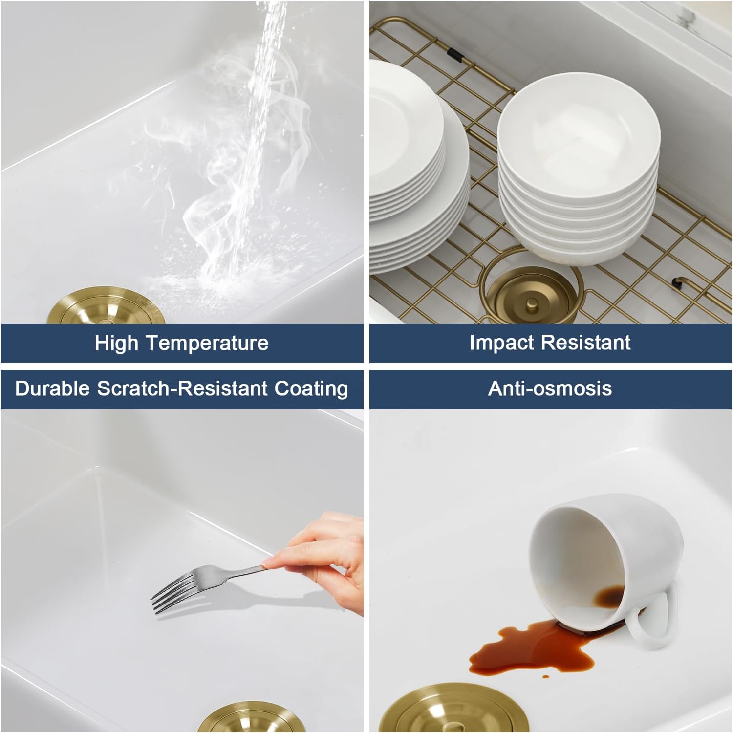 Lordear 33 Inch White Kitchen Sink Fireclay Porcelain Ceramic Undermount Sinks Single Bowl Rectangular Basin Workstation with Slide Ledge Dual Mount 33x19x10 Inch