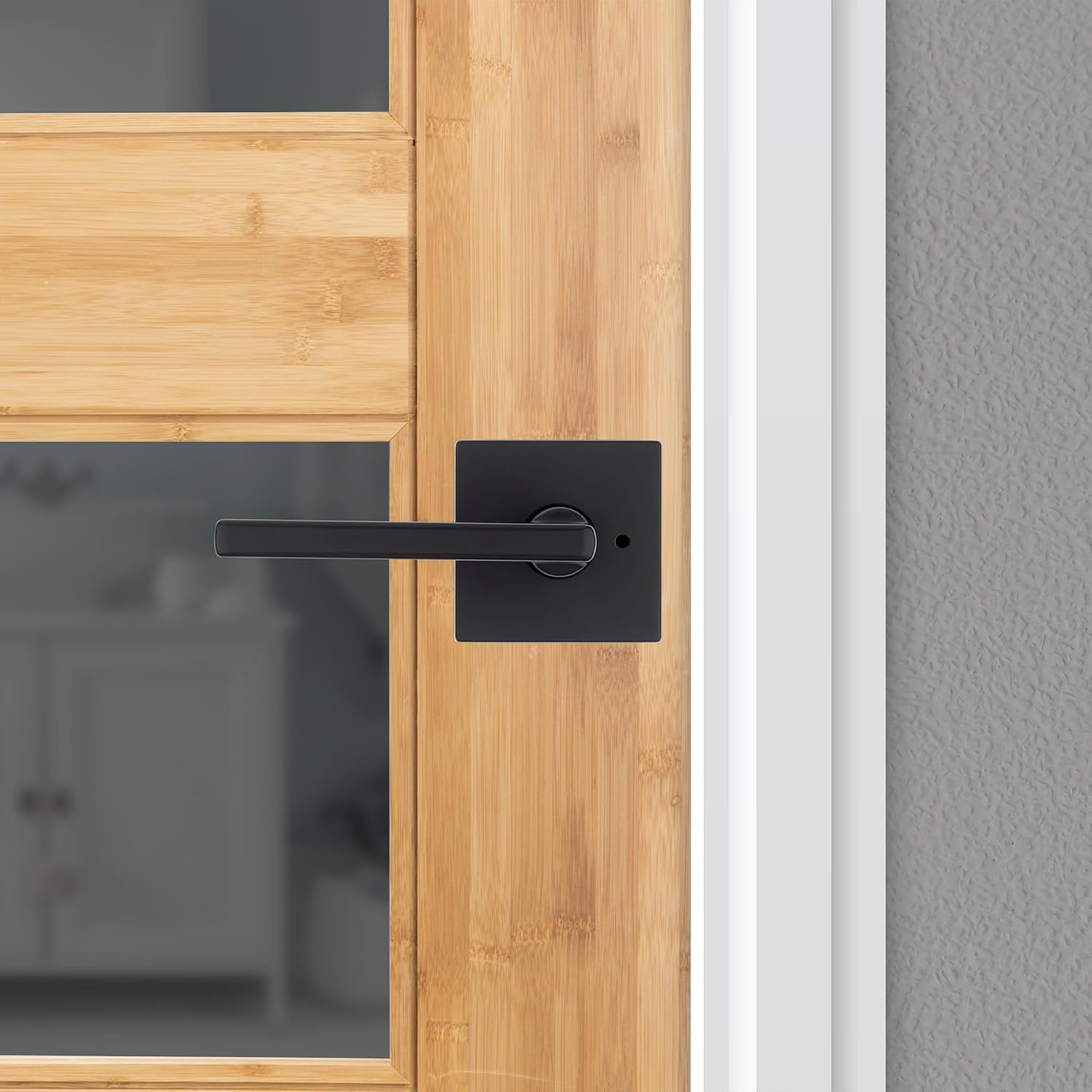 Kwikset Halifax Interior Privacy Door Handle with Lock, Door Lever for Bathroom and Bedroom, Matte Black, Reversible Keyless Turn Lock, with Microban Protection, 10 Pack