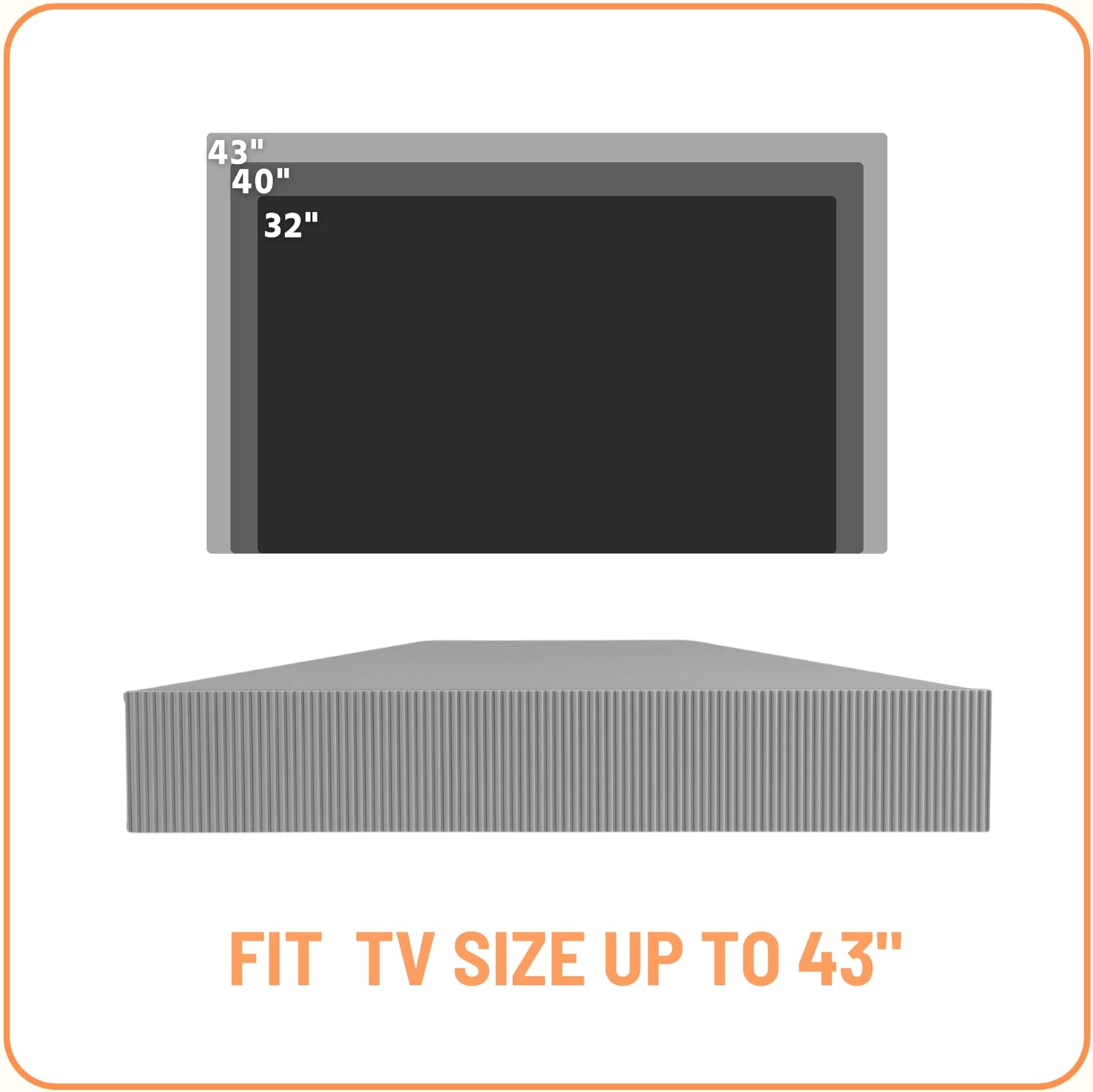 24/7 Shop at Home French 47 inch Modern Floating TV Console Table with 3D Wavy Panel Door, Wood Entertainment Center with Storage Space, Wall Corner Shelf for Living Room, Bedroom, Office, Gray Pure