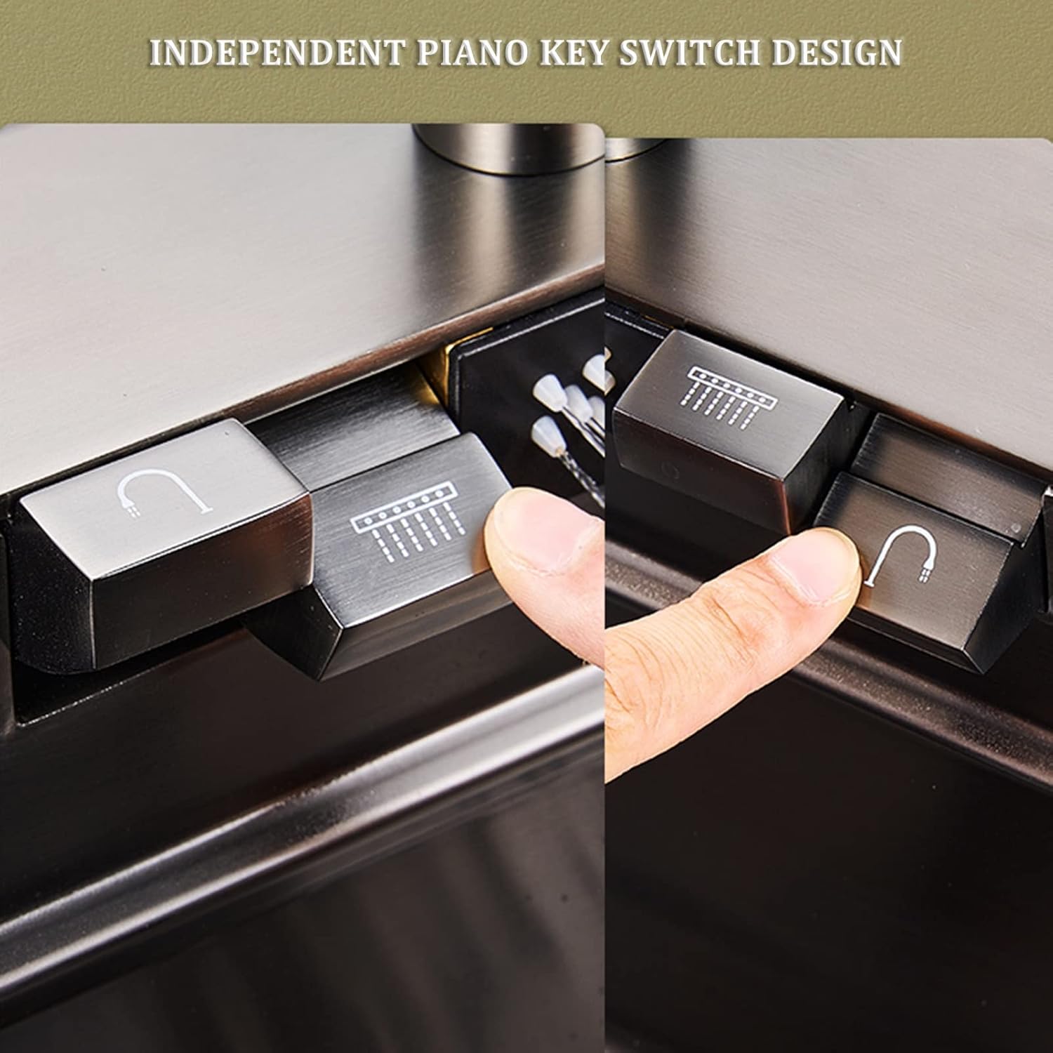 304 Stainless Steel Digital Display Kitchen Sink Single Bowl Bar Prep Sink RV Sink with Faucet & Drain Assembly Drop in Or Under Mount (Color : Grey, Size : 75x46x22cm) (Gun Grey 68x46x22cm)