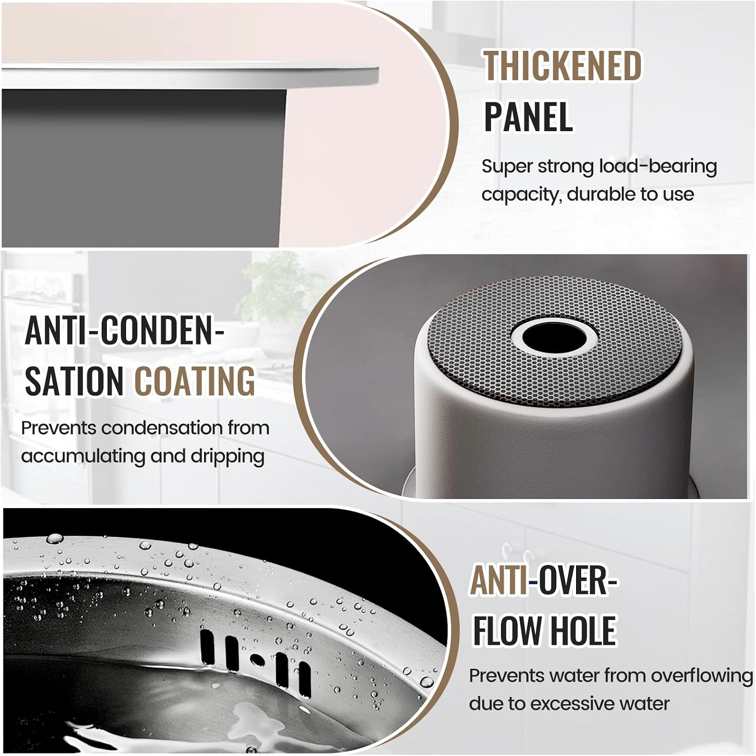 304 Stainless Steel Single Bowl Kitchen Sink, Drop-In/Undermount Workstation Sink With Drain, Handmade Small Wet Bar Sink For RV, Home, Office, Durable Washing Basin Pool(Silver,45x45x19cm)