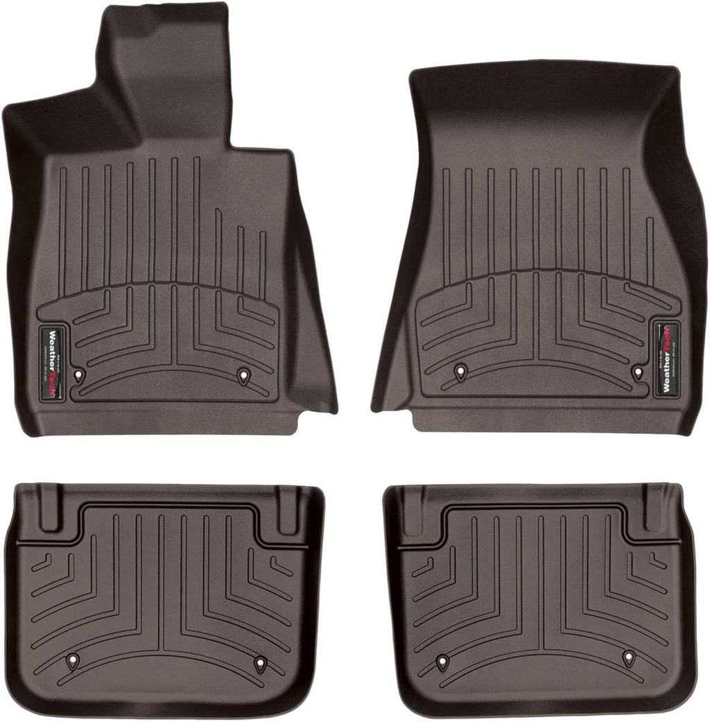 WeatherTech Custom Fit FloorLiners for BMW Alpina B8 Gran Coupe, M850i, 840i - 1st & 2nd Row (471512-1-3), Cocoa