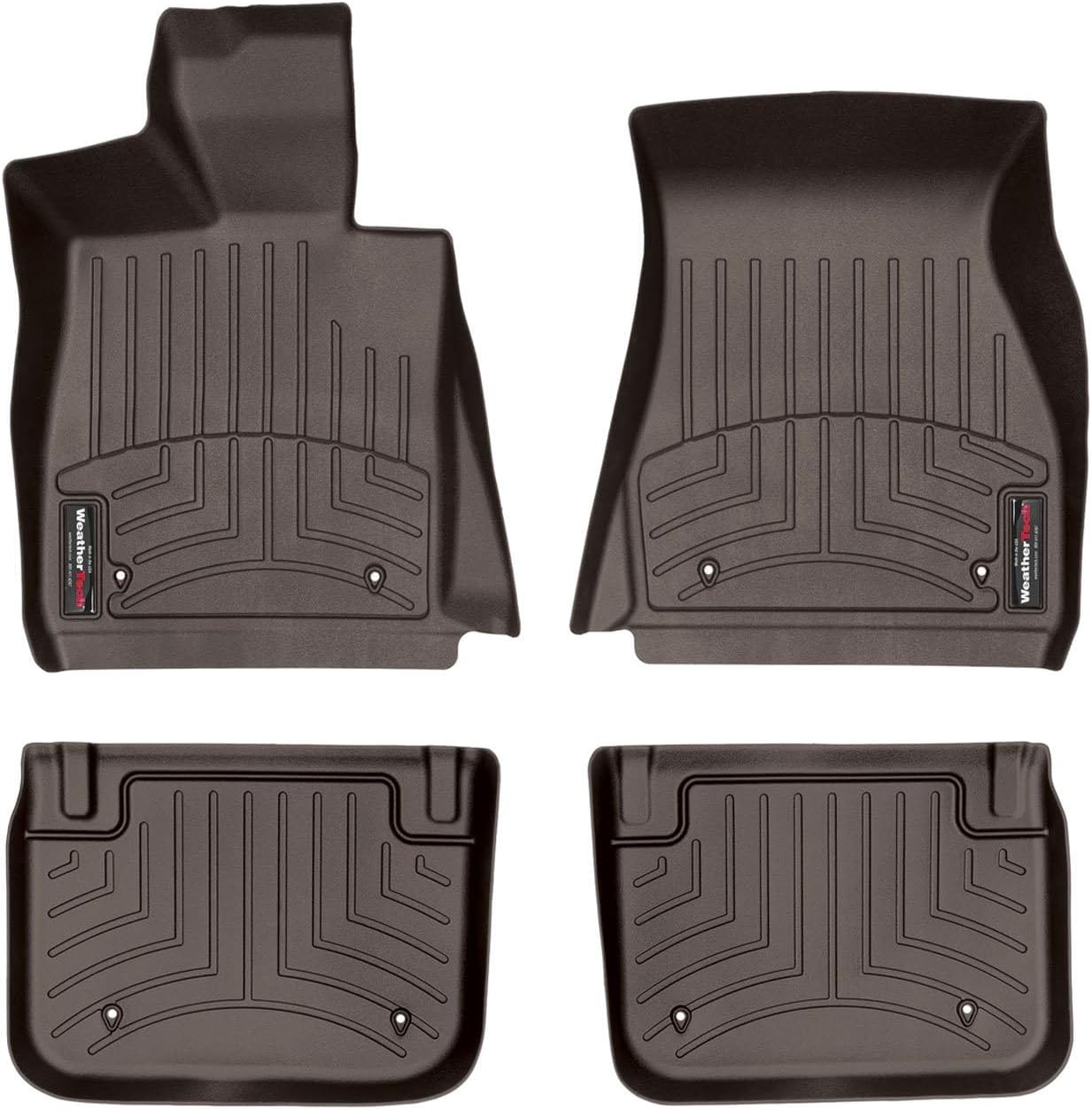 WeatherTech Custom Fit FloorLiners for BMW Alpina B8 Gran Coupe, M850i, 840i - 1st & 2nd Row (471512-1-3), Cocoa