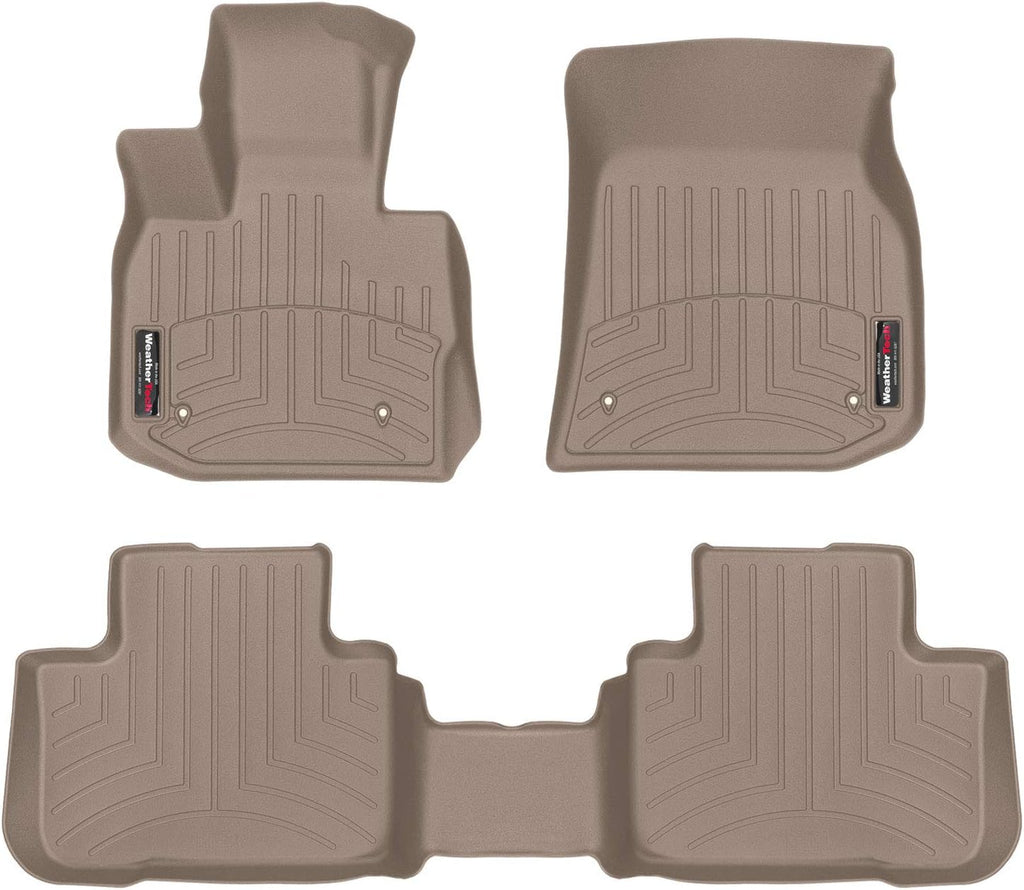 WeatherTech Custom Fit FloorLiners for BMW X3 30e, X3 30i, X3 M - 1st & 2nd Row (451273-1-2), Tan