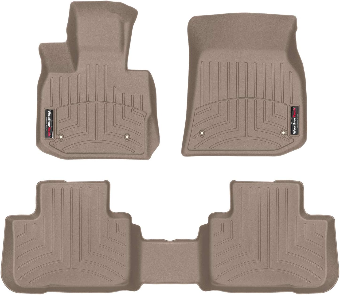 WeatherTech Custom Fit FloorLiners for BMW X3 30e, X3 30i, X3 M - 1st & 2nd Row (451273-1-2), Tan