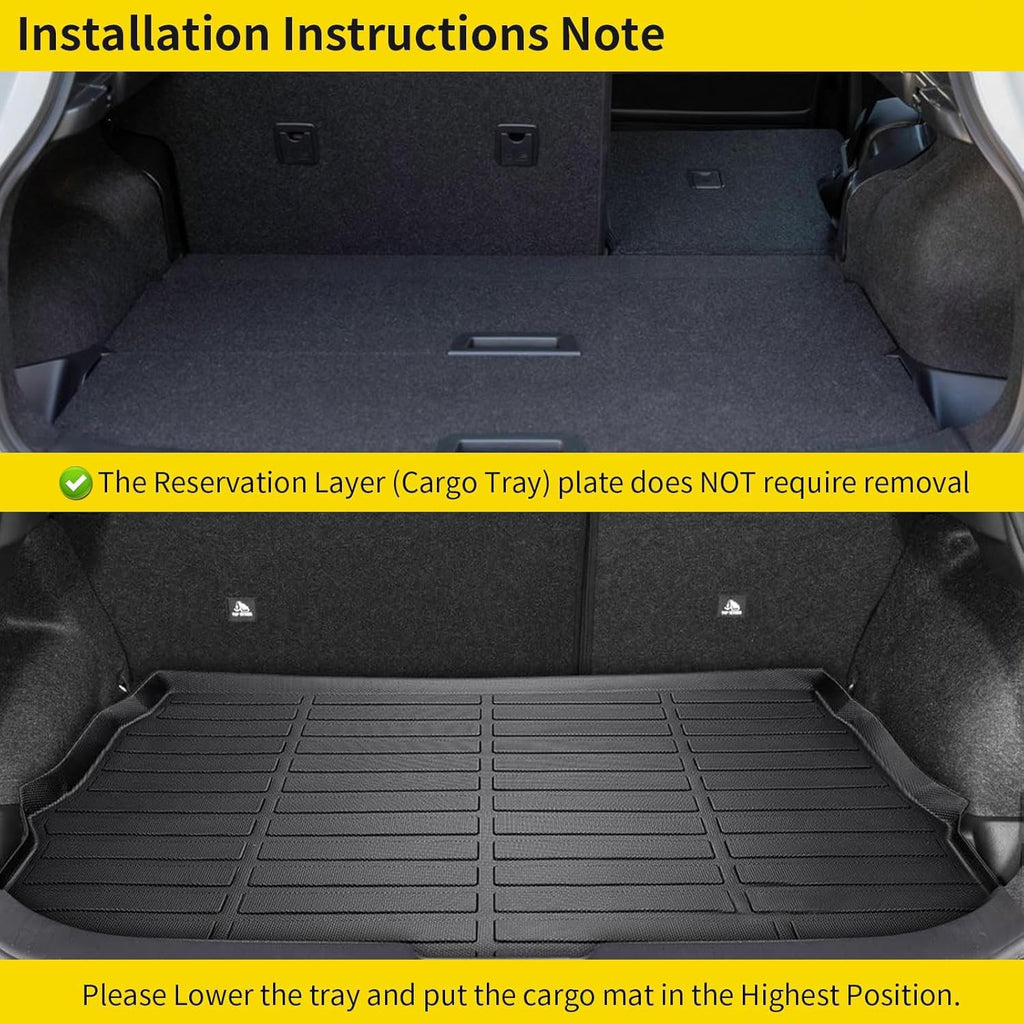 Jenofa-Car Floor Mats & Upper Cargo Liner for 2017-2022 Nissan Rogue Sport (Cargo Tray Highest Position) Custom All Weather Floor Mats Waterproof Durable Liners for Rogue Sport Accessories Black