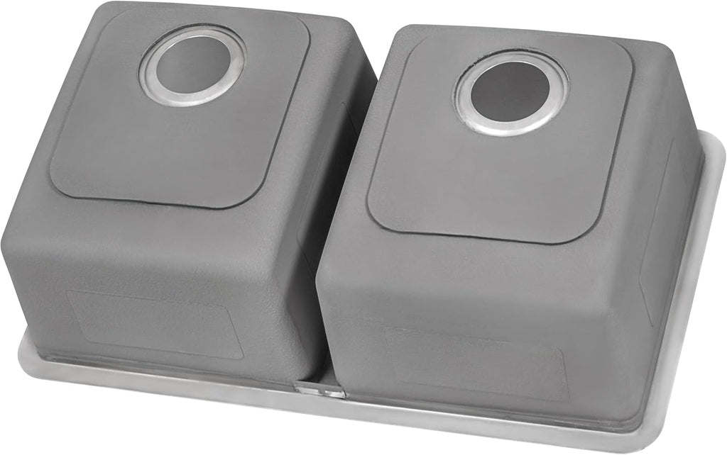 Ruvati 28- inch Undermount Kitchen Sink – 50/50 Double Bowl Kitchen Sink, 16 Gauge T-304 Stainless Steel Sinks, Undermount Sinks, Brushed Finish – RVM5077