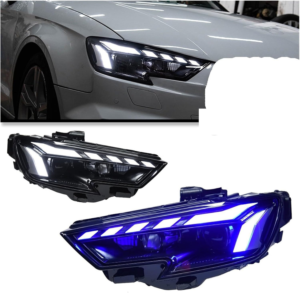 Car Lights Compatible With A3 8V 2013-2021 S3 RS3 Sedan Hatchback LED Auto Headlight Assembly Upgrade RS5 Style Design Tool Accessories(17-20 LED)