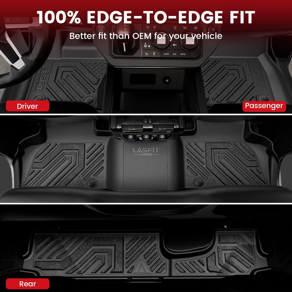 LASFIT Floor Mats & Trunk Mat for Land Rover Defender 110 2020-2026, TPE All Weather Custom Fit Floor Liner for Defender 110 7-Seater Full Set Car Mats and Cargo Liner, Black